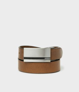 Cinturón de Cuero Vacuno Marrón con Hebilla Cuadrada de Cobre, Estilo Casual Vintage, Impermeable, 3.5cm de Ancho - Product Image 1
