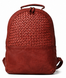 Premium Luxury Woven Leather Durable <b>Backpack</b> for Women Men Vintage <b>Travel</b> Laptop Fashion Casual Daypack Polyester Lining Hiking - Product Image 1