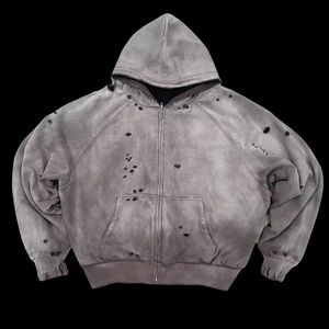 Sudadera con Capucha Unisex Personalizada de Gran Tamaño, Estilo Vintage, Lavado Ácido, Desgastada, de Felpa Francesa, Estilo Urbano, con Efecto Descolorido por el Sol y Rasgado - Product Image 6