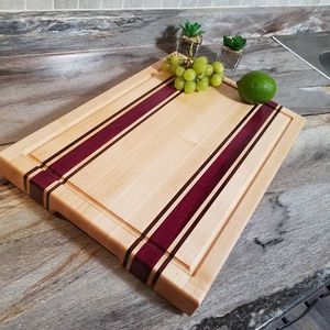 Plan Kora Wooden Chopping <b>Board</b> Rectangle Handle Kitchen Use Natural Wood Grain Design Cheese <b>Board</b> 2.0cm Thick Dishwasher Safe - Product Image 4