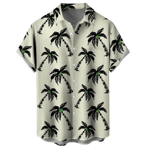 Chemises Hawaïennes en Satin Tricoté Personnalisées, Imprimées de Motifs Floraux et de Lettres, Respirantes, Séchage Rapide, Écologiques, Vente Chaude d'Été, Vente en Gros - Product Image 1