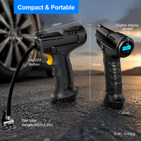 Gonfleur de pneus sans fil portable 150 PSI, compresseur d'air électrique rechargeable, pompe à pneus de voiture avec affichage numérique et arrêt automatique