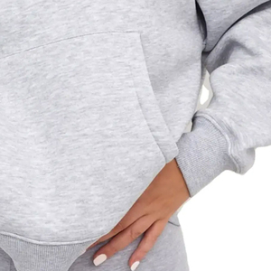 Sudaderas con Capucha de Algodón Grueso Personalizadas OEM para Mujer, Sudaderas de Invierno de Talla Grande con Capucha y Forro Polar - Product Image 4