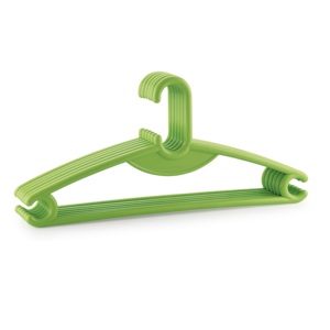 Green Plastic Clothing Hanger With Non-Slip Design Rectangle Shape For Wardrobe Storage Lightweight Minimalist Style <b>Hook</b> Type - Product Image 1