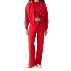 Pantalon décontracté taille haute pour femme, coupe ample avec poches, vente en gros personnalisée, fabricant de vêtements OEM ODM - Product Image 2