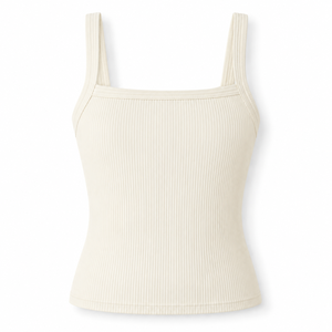 Débardeur court côtelé pour femme, en maille 95% coton, coupe ajustée, idéal pour l'été et l'entraînement, vente en gros OEM ODM 100g - Product Image 4