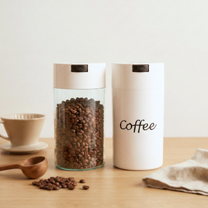 Bocal de stockage de grains de café cylindrique hermétique de qualité alimentaire moderne 1,3 L avec valve de dégazage unidirectionnelle 460 g 12 oz, résistant à l'humidité et aux odeurs - Product Image 1