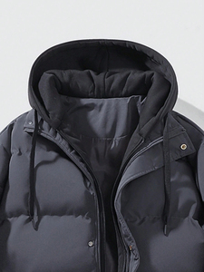 Chaqueta Acolchada Ligera de Diseño Personalizado para Hombre, Cortavientos de Invierno, Tallas Grandes, Poliéster - Product Image 3
