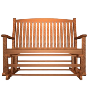 Banc d'extérieur pour deux personnes en teck massif, finition marron classique, avec dossier à lattes verticales. - Product Image 2