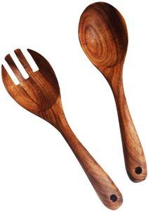 Ensemble de cuillères de cuisine en bois avec finition marron, mettant en valeur la beauté du bois naturel dans les ustensiles de cuisine, la collection artisanale - Product Image 4