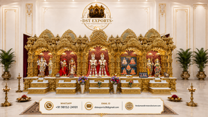 Grand Golden Hindu Temple for Swaminarayan Sanstha Mandir Custom Wooden Sanstha Mandir for USA Hindu Mandir for Community <b>Halls</b> - Product Image 5