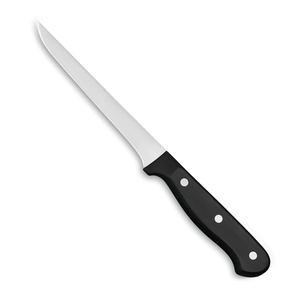 Premium <b>Fish</b> Filleting <b>Knives</b> with Slim Stainless Steel Sharp Plain Edge Blade Black Triple Rivet Handle for Seafood Preparation - Product Image 2