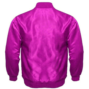 Chaqueta satinada azul personalizada con bolsillo lateral, chaqueta universitaria satinada para hombre de alta calidad, chaqueta para hombre - Product Image 5