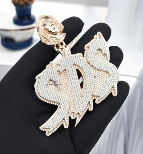 Colgante con Letra de Snoop Dogg con Incrustaciones de Diamantes de Moissanita, Joyería de Lujo Estilo Hip Hop con Cadena de Oro Rosa para Fiesta - Product Image 2