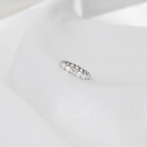 2.5CT East West Emerald Cut Lab Grown Diamond Wedding Band, Full Eternity <b>Ring</b> in 14K Gold, Elegant <b>Stacking</b> <b>Ring</b> Gift - Product Image 4