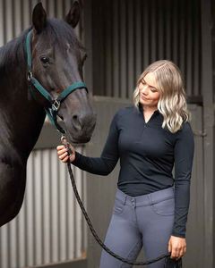 Camiseta de equitación ligera para mujer, tela elástica y transpirable, manga corta, para entrenamiento de equitación. - Product Image 6