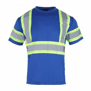 Camiseta de trabajo reflectante de malla de alta visibilidad en venta, logotipo personalizable, manga corta, camiseta de seguridad de alta visibilidad, poliéster - Product Image 1