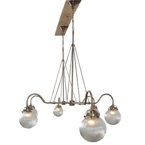 Luxurious Glass Globe Pendant <b>Light</b> With Bronze Frame And Five Shades For Living Room Or Bedroom <b>Ceiling</b> Lighting Decorations - Product Image 5