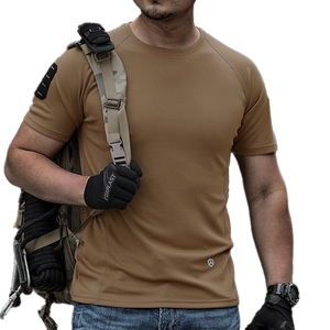 T-shirt en coton respirant, teint, écologique, à manches courtes, pour la chasse tactique, décontracté, d'été, style streetwear, grammage lourd - Product Image 6