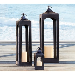 New Arrival <b>Black</b> Metal <b>Lantern</b> Panels Handle Eco-Friendly Durable Modern Design Home Accent Lighting Perfect Table Decor - Product Image 5