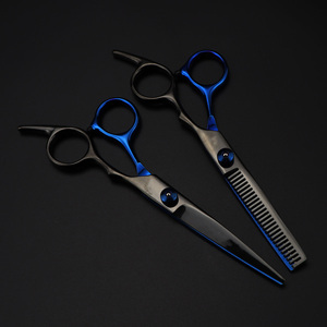Tijeras de Peluquería Profesionales Más Vendidas y Juego de Tijeras de Entresacar para Estilizar el Cabello, Tijeras de Corte de Cabello Negras de Alta Calidad - Product Image 2