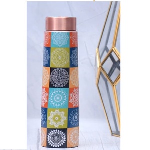 Enamel Printed Health Benefits Pure <b>Copper</b> Metal Water <b>Bottle</b> Kitchenware Decorative Juice and <b>Drinks</b> Storage <b>Copper</b> <b>Bottle</b> - Product Image 6