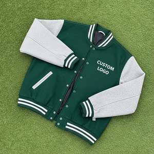 Blouson universitaire vintage pour homme, personnalisable avec logo, broderie en chenille de laine, décontracté, hiver, manches en cuir vierges, grandes tailles - Product Image 1