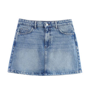 Wholesale <b>womens</b> <b>blue</b> <b>jean</b> mini skirt custom supplier for boutiques US summer collections OEM bulk US - Product Image 5