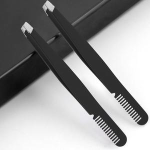 Pince à épiler pour sourcils DANTRIC IMPLANTS, pointe noire, acier inoxydable, durable, style moderne - Product Image 3