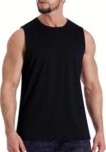 Nueva Camiseta sin Mangas para Hombre, Color Degradado, Cuello Redondo, Tejida, de Secado Rápido, Deportiva, para Gimnasio - Product Image 3