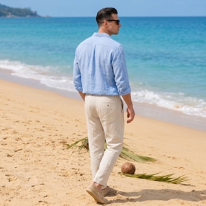 Conjunto de Camisa para Hombre, Tela Suave y Transpirable, Ligero, Ajuste Cómodo, Construcción Duradera, Perfecto para Uso Diario en Verano - Product Image 5