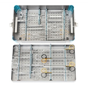 Juego de instrumentos quirúrgicos de carótida, tijeras médicas, pinzas, micropinzas, pinzas de aguja con caja de esterilización - Product Image 1