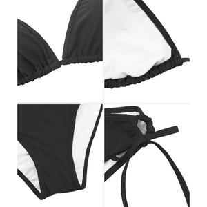 OEM/ODM Personnalisé Ensemble Bikini Brésilien Deux Pièces Taille Haute Sexy pour Femme Grande Taille, Effet Ventre Plat, Respirant, Modèle Cache-Cœur - Product Image 4