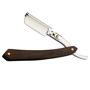 Rasoir à raser avec manche en bois, rasoir de qualité supérieure, lame réglable en acier inoxydable pour un rasage professionnel - Product Image 1
