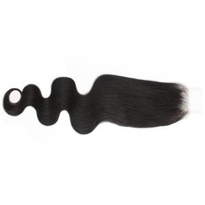 Closure en cheveux humains vierges, ondulation naturelle, trame nouée à la main, pointes pleines, toutes couleurs, teintable, permable, prête à porter - Product Image 2