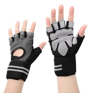 Hot Sale Belt Wrist Gym Workout Weightlifting Gloves Strong Grip Sports Cross Training Cotton/Polyester/Spandex Durable Quick - Product Image 1