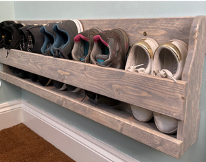 Banc de rangement pour chaussures avec coussin rembourré, organisateur d'entrée pour la maison, siège pratique et rangement en bois multi-compartiments - Product Image 5