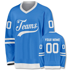Nouveau maillot de hockey sur glace confortable à porter, personnalisable avec le nom de l'équipe, différentes couleurs, 100 % polyester, logo personnalisé, unisexe, anti-boulochage - Product Image 1