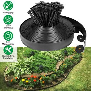 32.8FT Non-Digging <b>Plastic</b> Garden <b>Edging</b> Kit 30 Spikes 2In Tall Border <b>Edging</b> for Lawn Yard Garden Tools Accessories - Product Image 3
