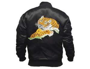 Veste de baseball en satin personnalisée en gros, veste de cheerleading en satin brodée à la mode, veste de réchauffement - Product Image 5