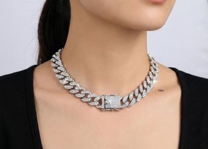 925 Sterling <b>Silver</b> Rhodium Plated Cuban Link <b>Choker</b> Necklace Brilliant Cut VVS Moissanite Iced Hip Hop Chain Customizable - Product Image 3