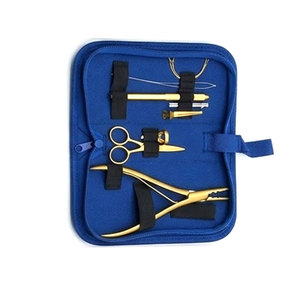 Professional Hair Extension Tool Kit Stainless Steel <b>Beading</b> Tools with Storage Case Scissors Pliers Pulling <b>Needles</b> Hook Loop - Product Image 3