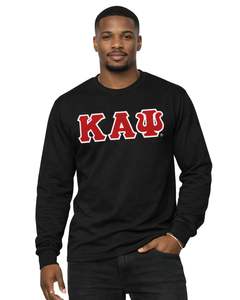 Maglietta a Maniche Lunghe con 3 Lettere Kappa Alpha Psi, Design Vintage Nero, Abbigliamento per Fraternità Greca, Comfort e Stile Premium - Product Image 1