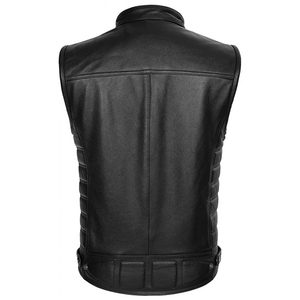 Chaleco de Cuero para Hombre, Estilo Motero, para Motociclismo, Moderno, Duradero, Cómodo, Suave, Premium, Elegante, para Uso Urbano - Product Image 2