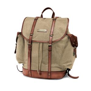 Mochila de Lona y Cuero Genuino, Resistente al Agua, Portátil, Estilo Vintage, para Viajes y Laptop, Alta Calidad, Venta al Por Mayor, Marca Privada - Product Image 1