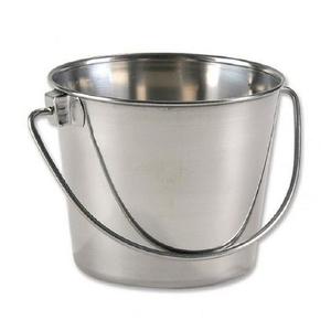 Cubo de agua de acero inoxidable resistente y robusto con asa y tapa, cubo metálico para cenizas calientes, cubo para leche, para braseros y uso agrícola - Product Image 1