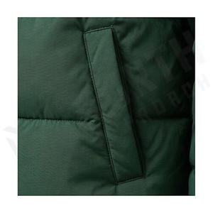 Hooded Quilted Waterproof <b>Bubble</b> Jacket Black Full Sleeve Winter Windproof Cotton Shell Knitted Fabric Polyester Filling Stand - Product Image 5