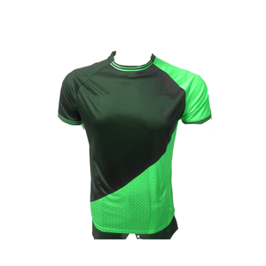 เสื้อยืดแขนสั้นคอกลมทรงแร็กแลนสำหรับผู้ชาย สีดำคอรัล บล็อกสี แห้งเร็ว ทรงเข้ารูป สปอร์ต ผ้าถักโพลีเอสเตอร์ - Product Image 6