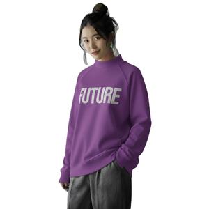 Womens <b>Black</b> Mock Neck Sweatshirt Letter Graphic Print <b>Long</b> Sleeve Fleece Pullover Relaxed Fit Casual <b>Top</b> - Product Image 6