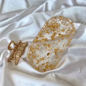 Handmade <b>Black</b> Resin Luxury Eco-Friendly <b>Plate</b> & Serving Tray Home Decor Fruit Oval Dish For Serving Fruits - Product Image 1